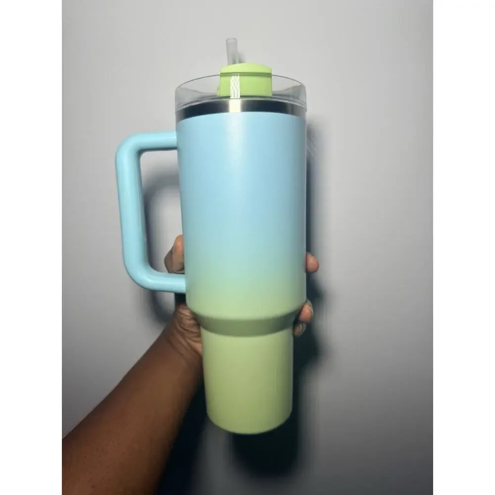 Stanley X Starbucks Thailand Summer BLUE GREEN OMBRE 40oz Quencher Tumbler BNWT - Picture 4 of 6
